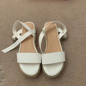 White platform sandals